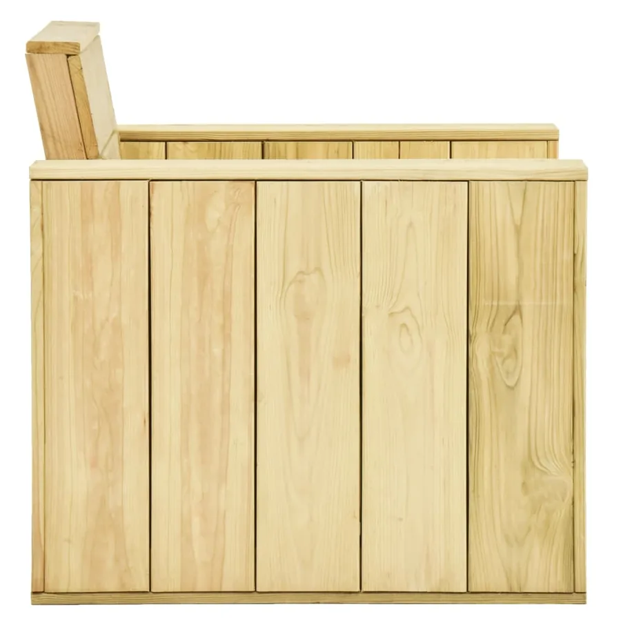 Salon de jardin 3 pcs Bois massif de pin imprégné - 6