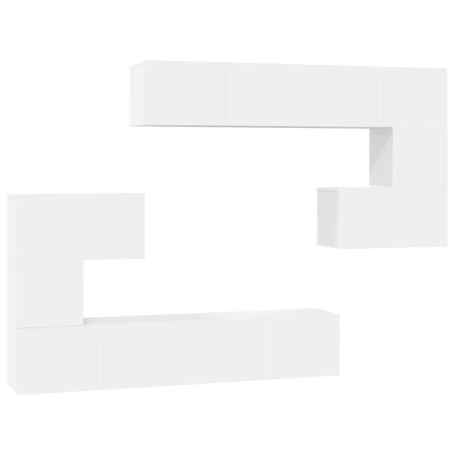 Ensemble de meubles TV 8 pcs Blanc Bois d'ingénierie - 2