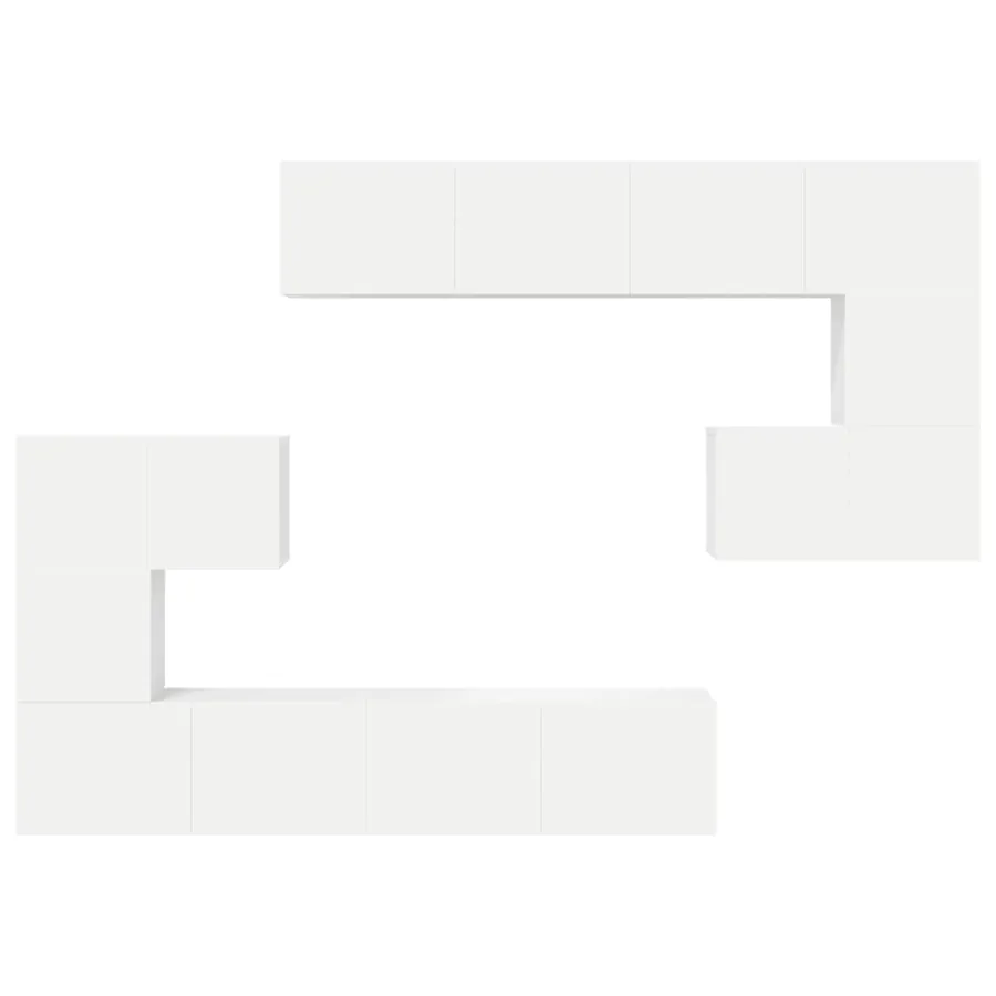 Ensemble de meubles TV 8 pcs Blanc Bois d'ingénierie - 7
