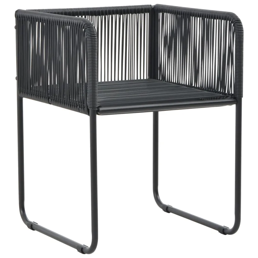 Ensemble à manger de jardin 5 pcs Noir - 6