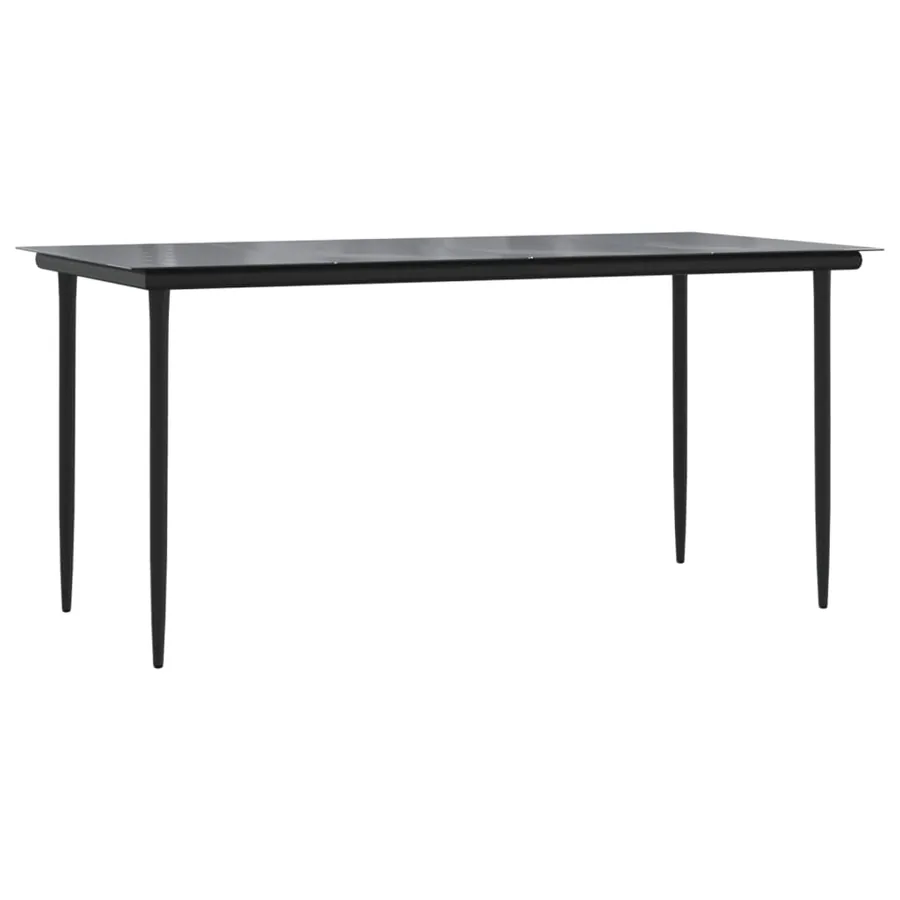 Ensemble à manger de jardin 5 pcs Noir - 8