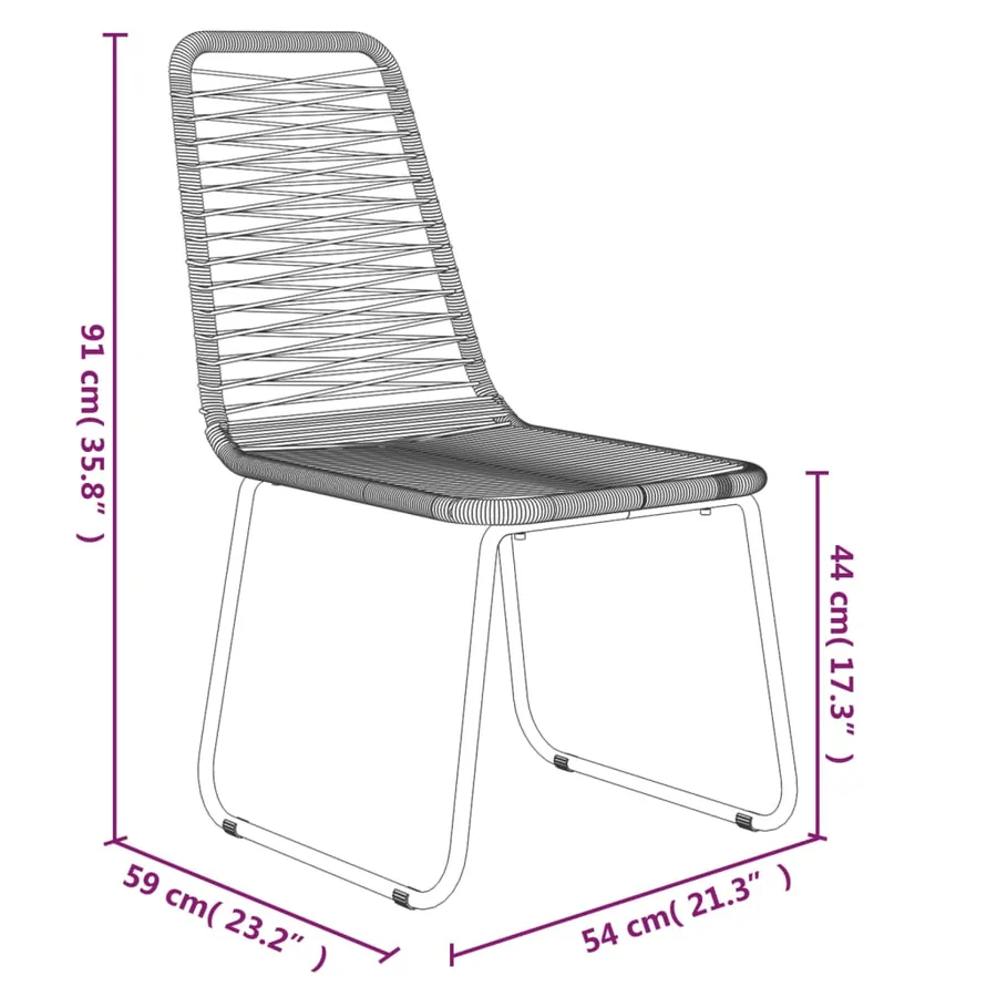 Ensemble à manger de jardin 7 pcs Noir - 10