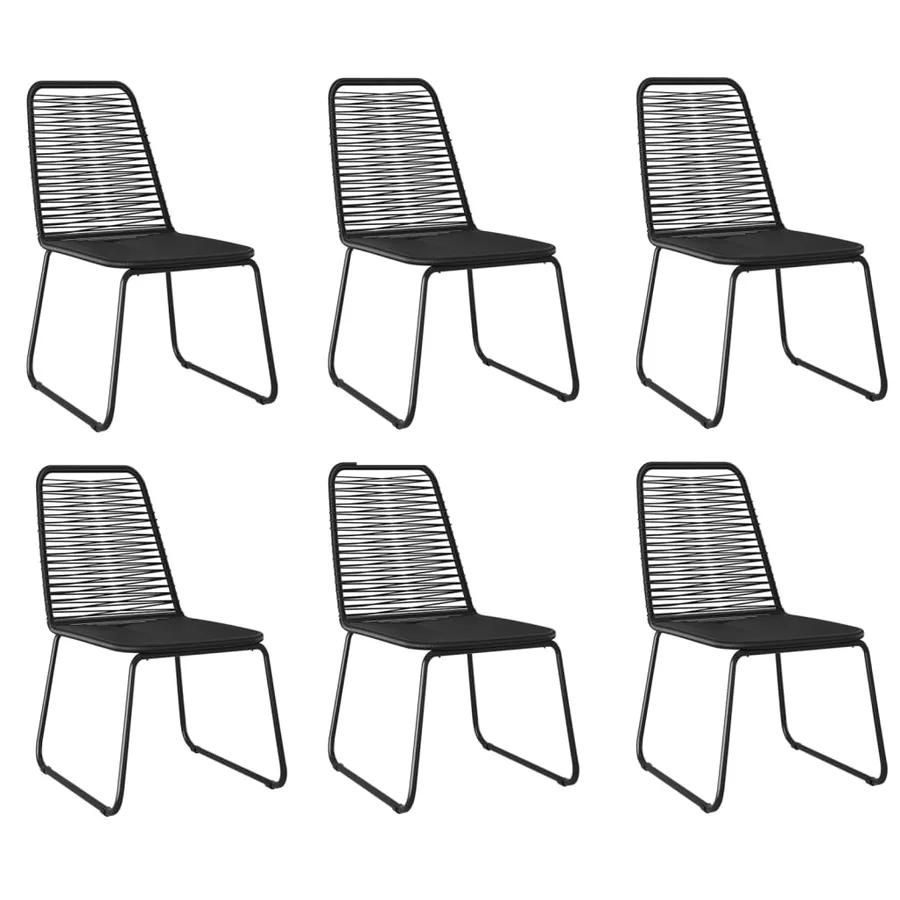 Ensemble à manger de jardin 7 pcs Noir - 4