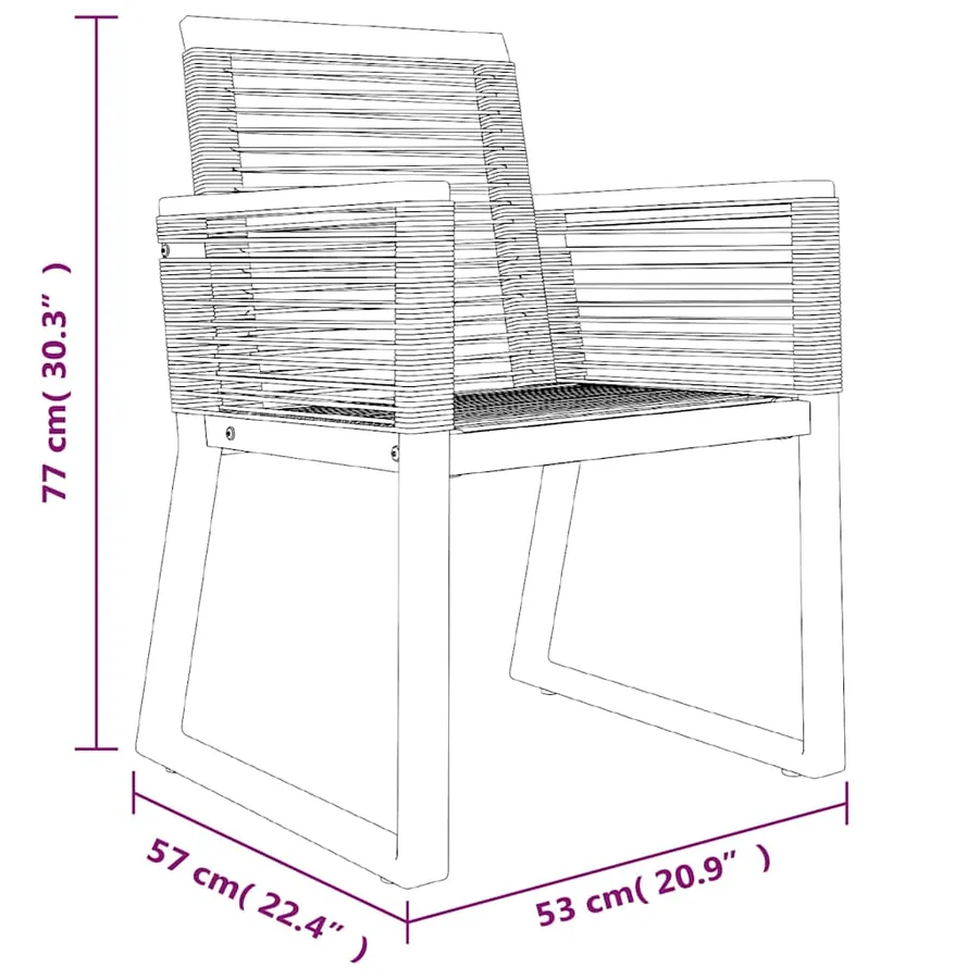 Ensemble à manger de jardin 7 pcs Noir Rotin PVC - 10