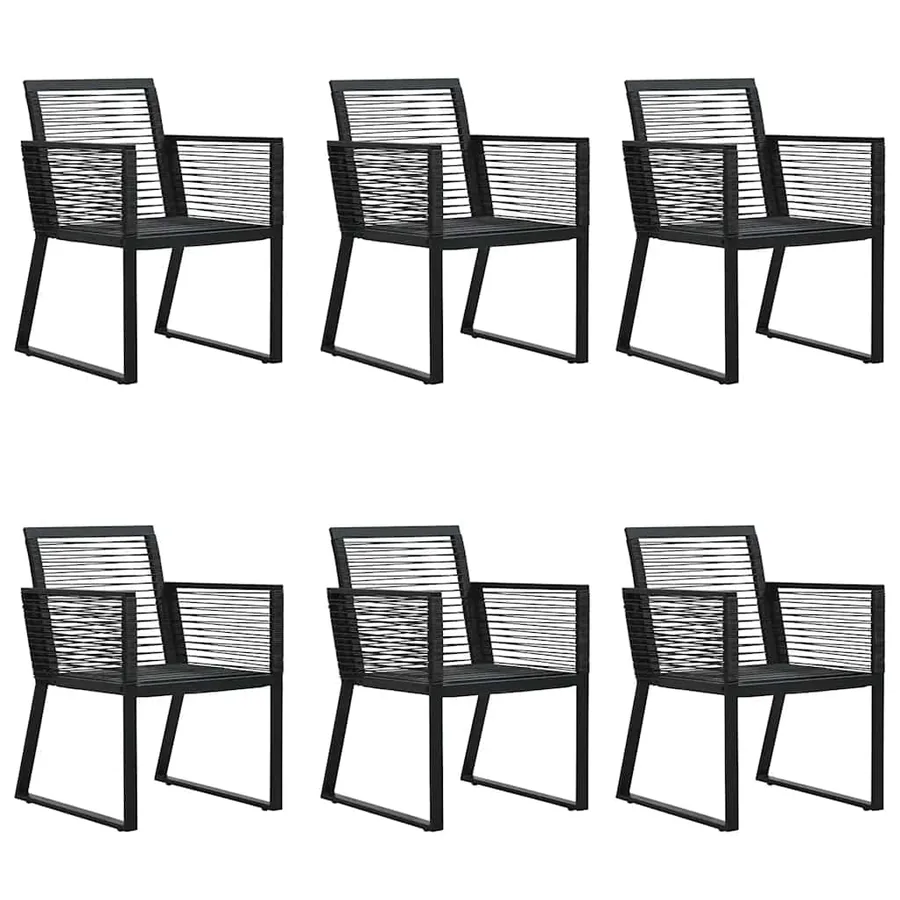 Ensemble à manger de jardin 7 pcs Noir Rotin PVC - 4