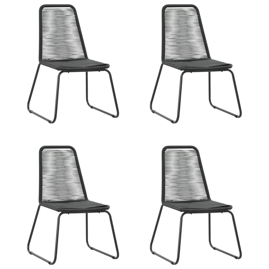 Ensemble à manger de jardin 5 pcs PVC résine tressée noir - 4