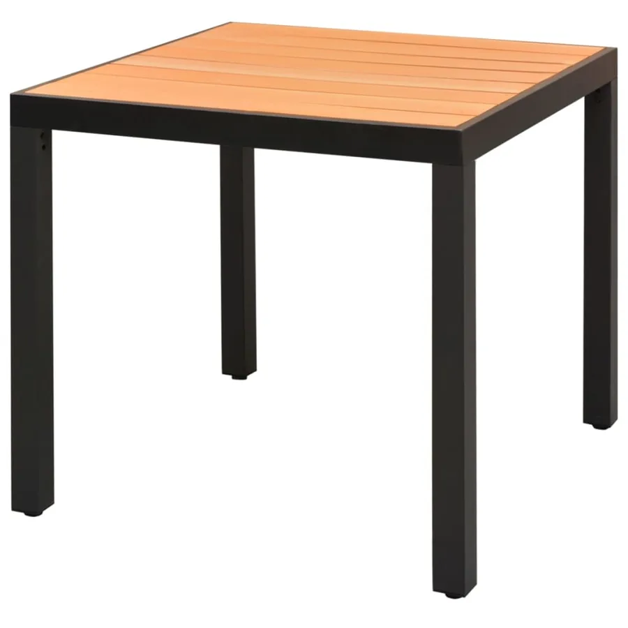 Ensemble à manger de jardin 5pcs PVC résine tressée noir marron - 3