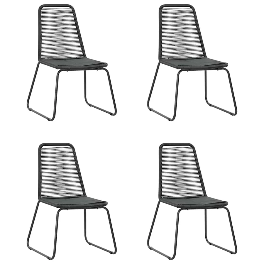 Ensemble à manger de jardin 5pcs PVC résine tressée noir marron - 4