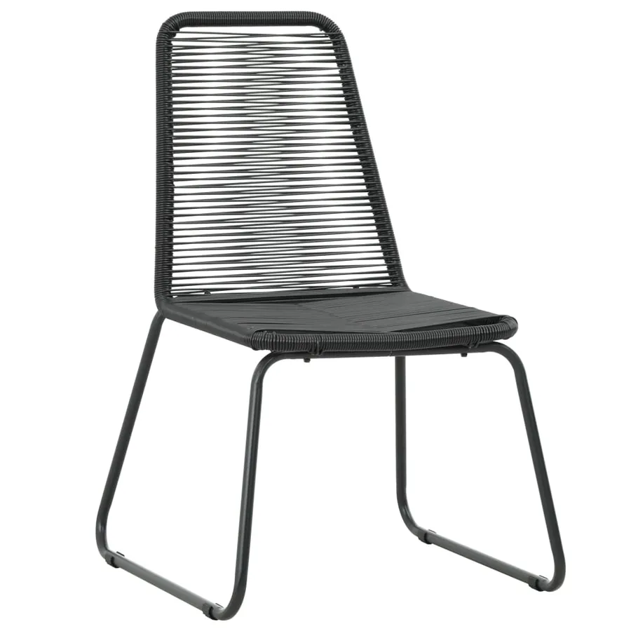 Ensemble à manger de jardin 5pcs PVC résine tressée noir marron - 5