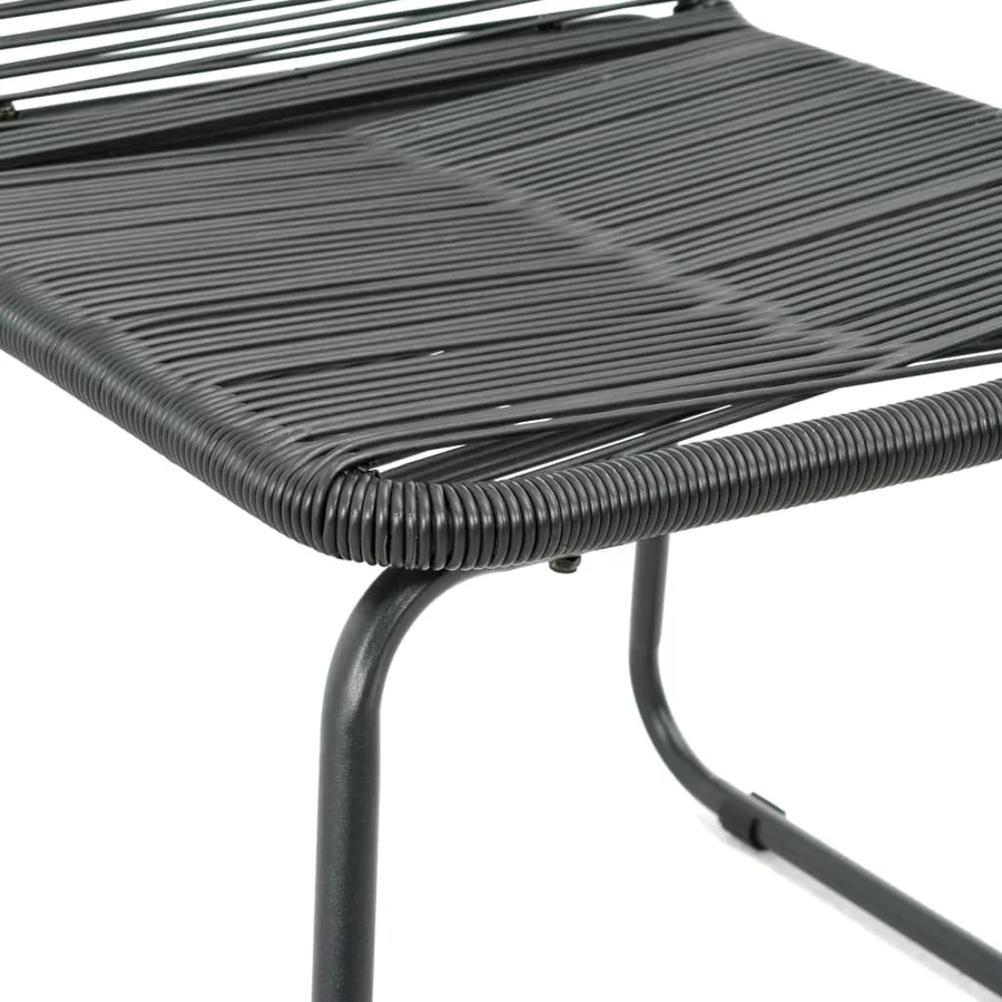 Ensemble à manger de jardin 5pcs PVC résine tressée noir marron - 6