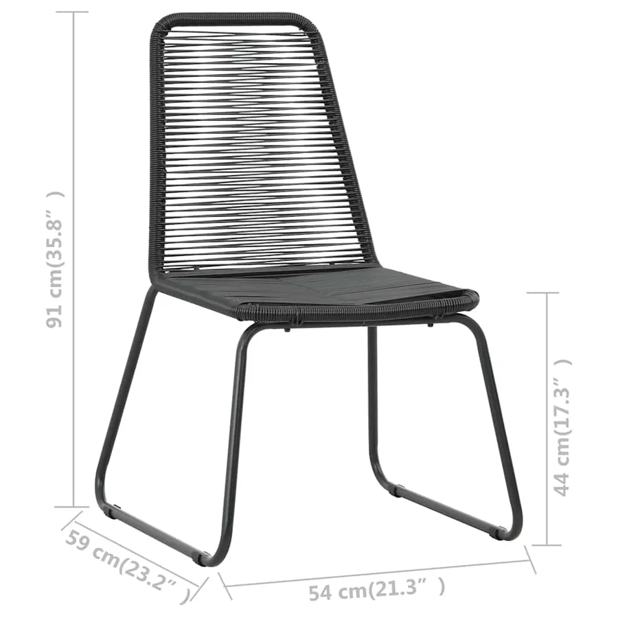 Ensemble à manger de jardin 5pcs PVC résine tressée noir marron - 8