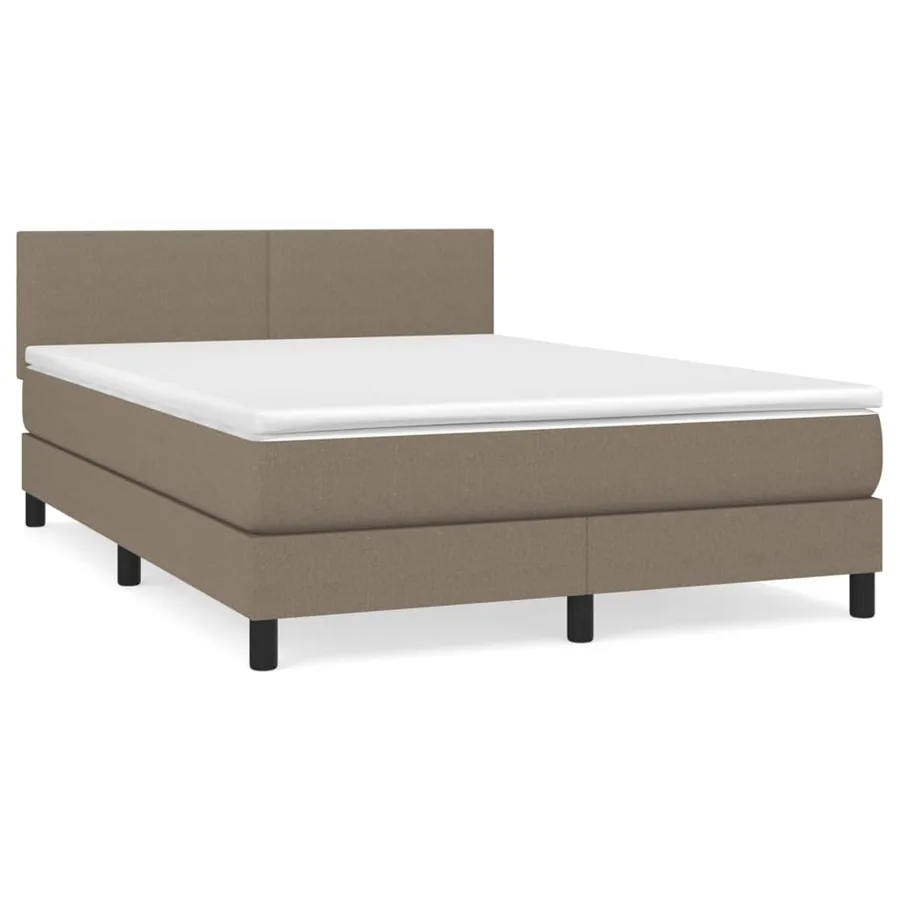Sommier à lattes de lit avec matelas Taupe 140x200 cm Tissu - 2