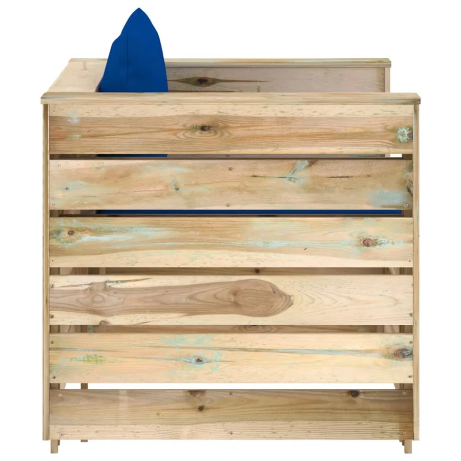 Salon de jardin 2 pcs avec coussins Bois imprégné de vert - 4