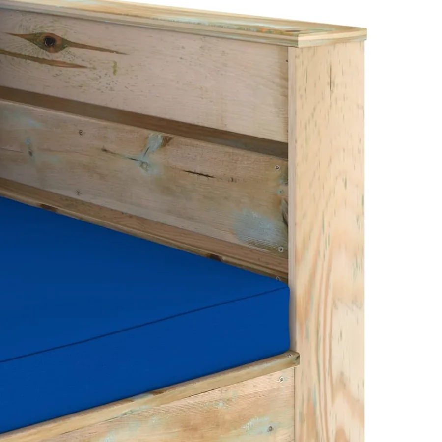 Salon de jardin 2 pcs avec coussins Bois imprégné de vert - 6