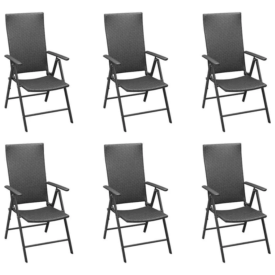 Ensemble à manger de jardin 7 pcs noir et marron - 3