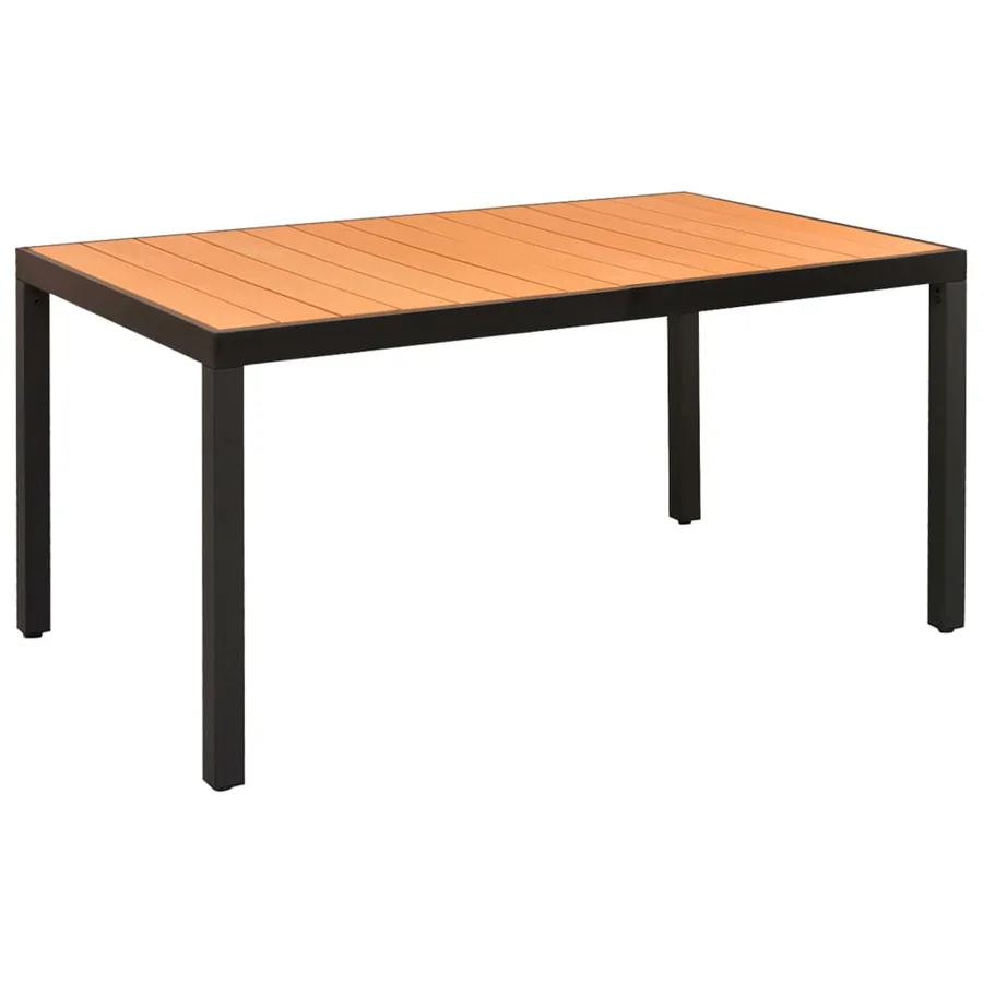 Ensemble à manger de jardin 7 pcs noir et marron - 9