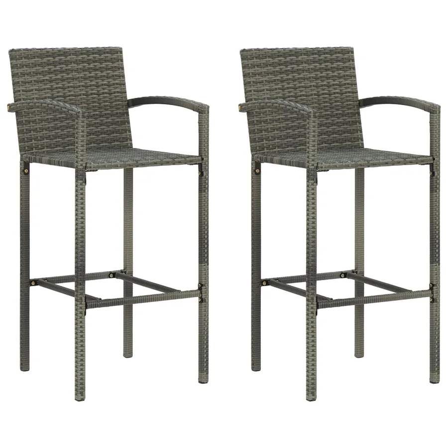 Ensemble de bar de jardin 3 pcs Gris - 5