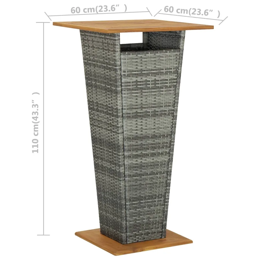 Ensemble de bar de jardin 3 pcs Gris - 7