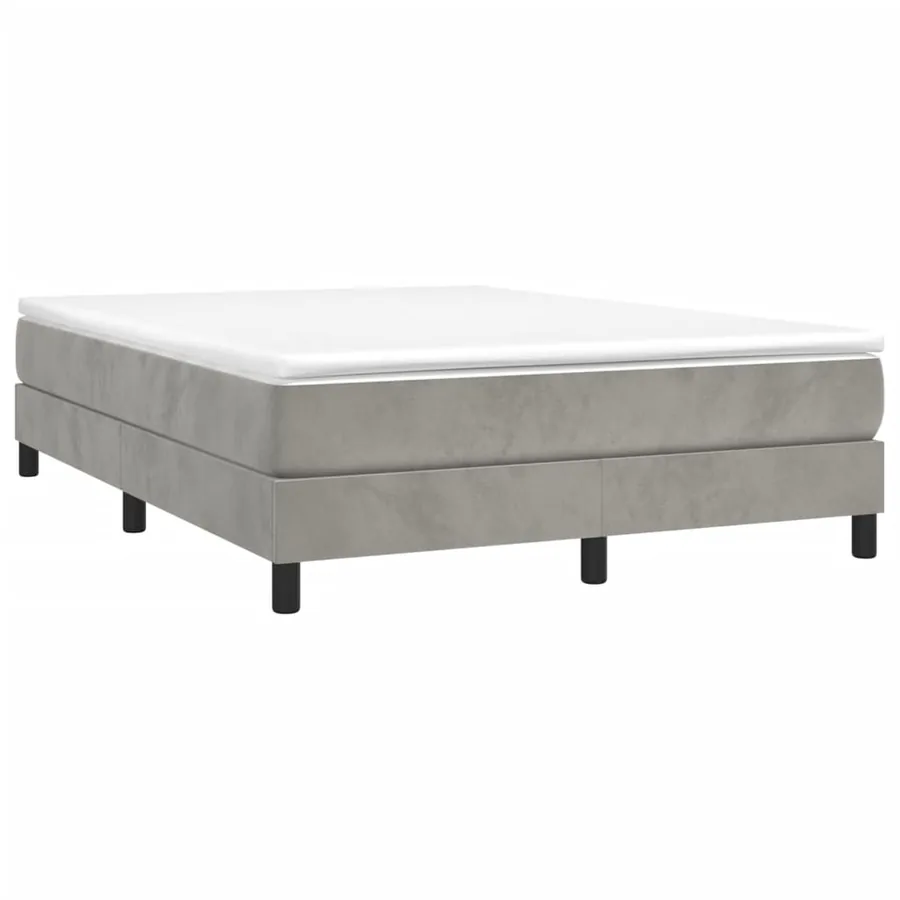 Sommier à lattes de lit et matelas Gris clair 140x190cm Velours - 3