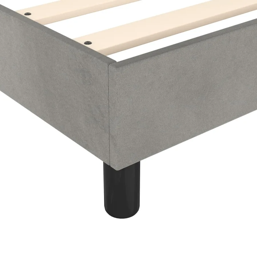 Sommier à lattes de lit et matelas Gris clair 140x190cm Velours - 7