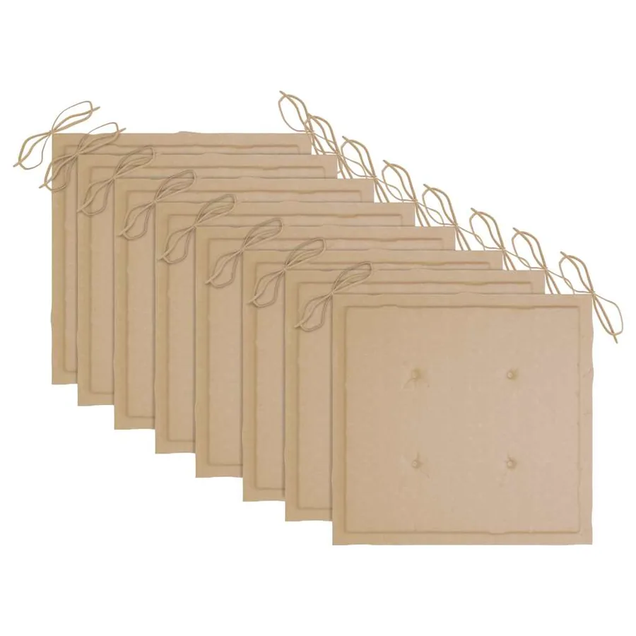 Chaises pliables de jardin avec coussins lot de 8 Teck solide - 6