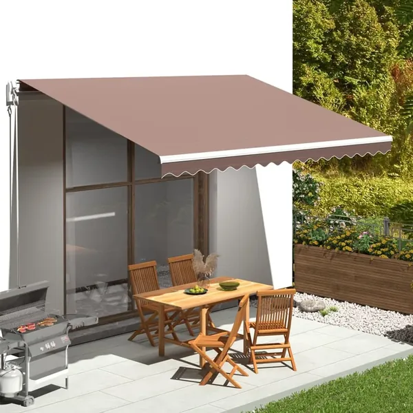 Tissu de remplacement pour auvent marron 4,5x3 m polyester
