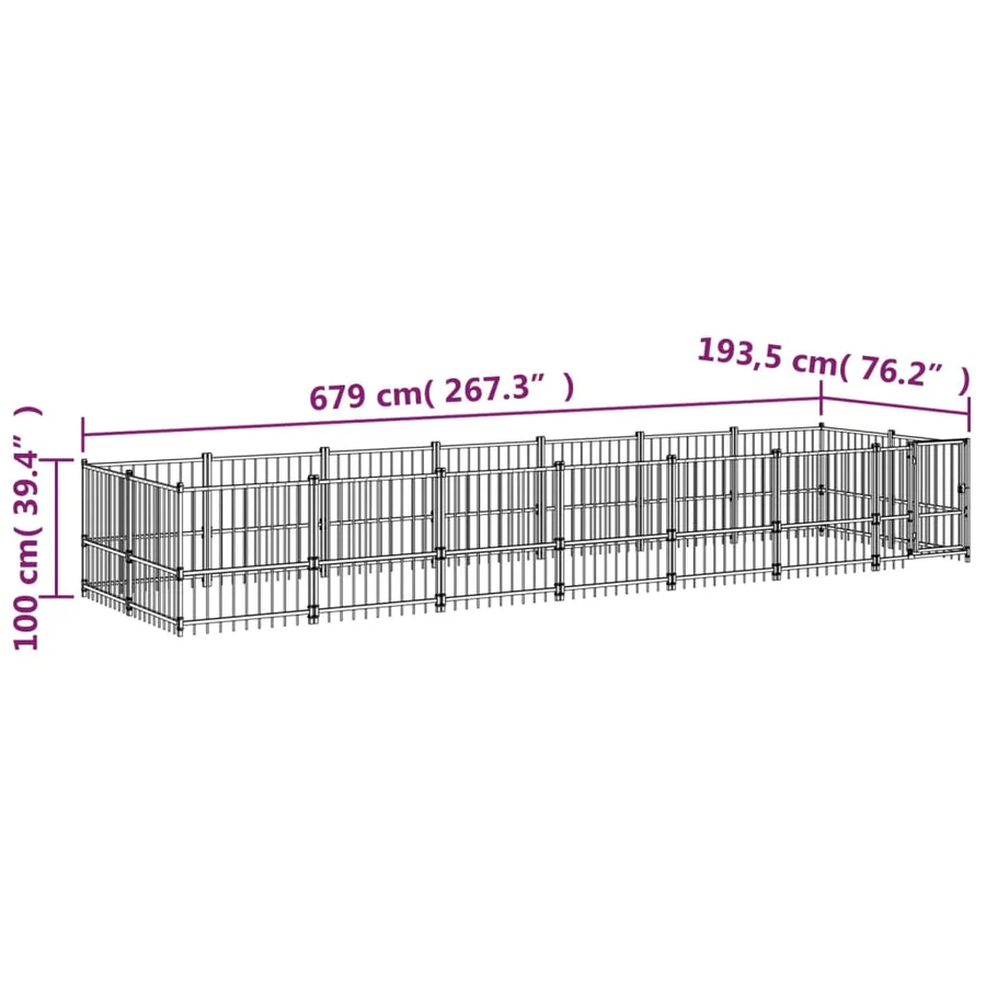 Chenil d'extérieur pour chiens Acier 13,14 m² - 6