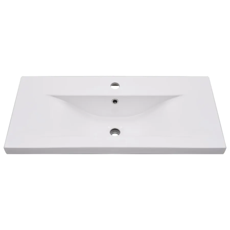 Armoire d'évier avec lavabo intégré Blanc Bois d'ingénierie - 12