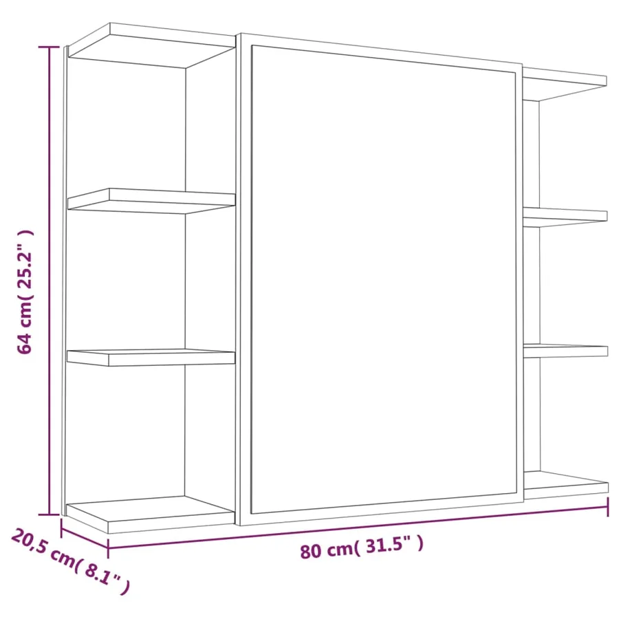 Ensemble d'armoires de salle de bain 3 pcs chêne fumé - 9