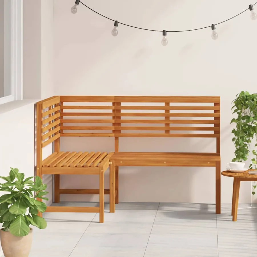Banc d'angle de jardin 140 cm Bois solide d'acacia - 3