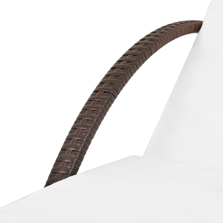 Chaises longues lot de 2 avec table résine tressée marron - 7