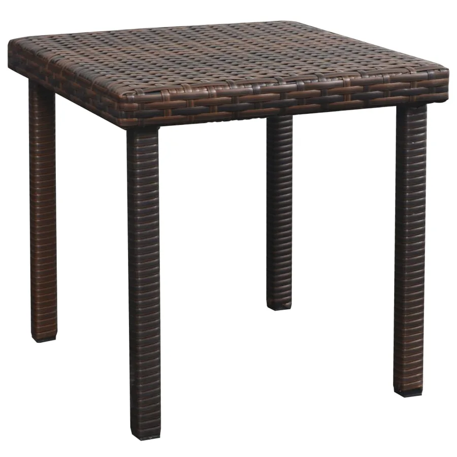 Chaises longues lot de 2 avec table résine tressée marron - 8