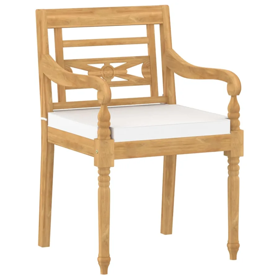Chaises Batavia lot de 6 avec coussins Bois de teck solide - 3