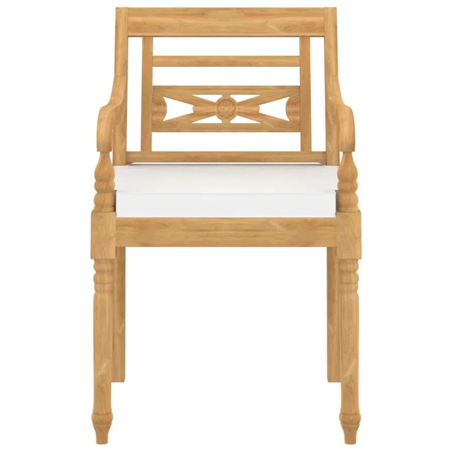 Chaises Batavia lot de 6 avec coussins Bois de teck solide - 4