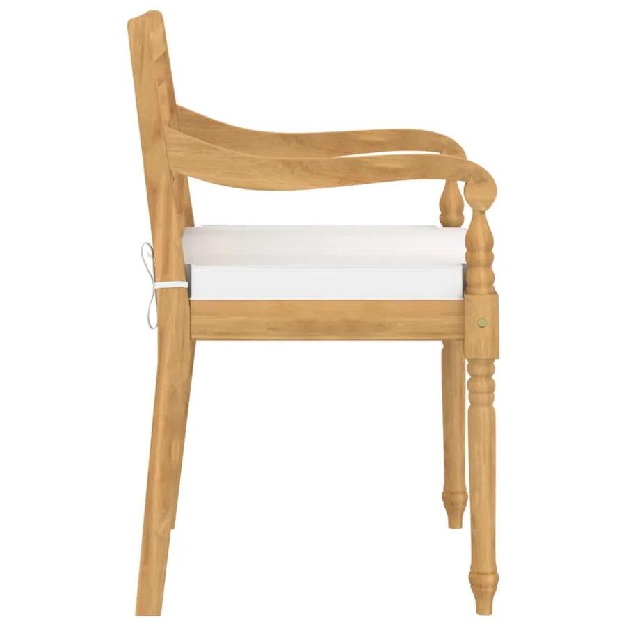 Chaises Batavia lot de 6 avec coussins Bois de teck solide - 5