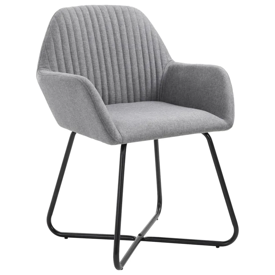 Chaises à manger lot de 6 gris clair tissu - 2
