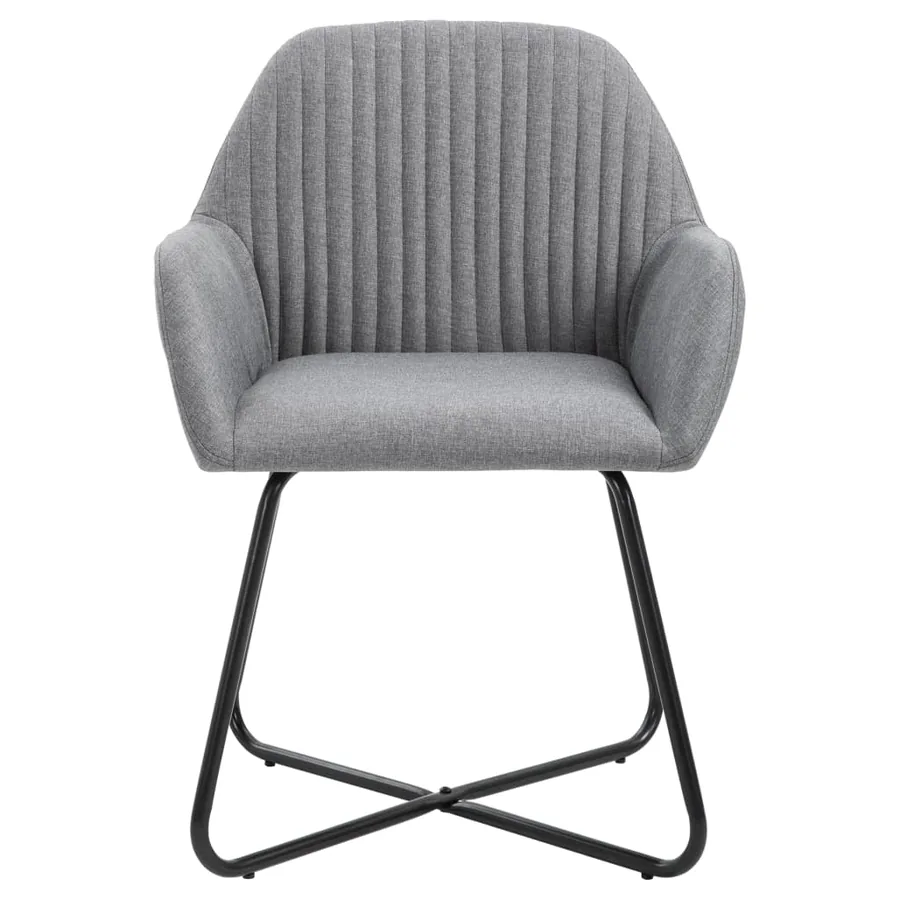 Chaises à manger lot de 6 gris clair tissu - 3