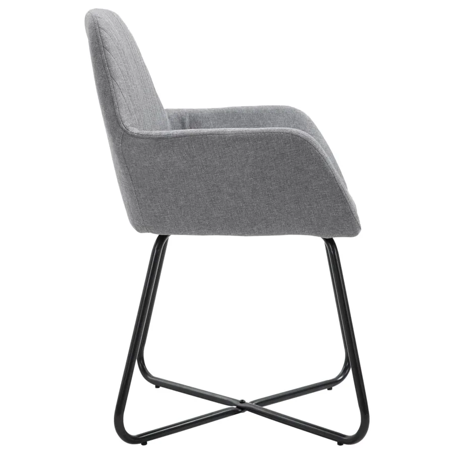 Chaises à manger lot de 6 gris clair tissu - 4