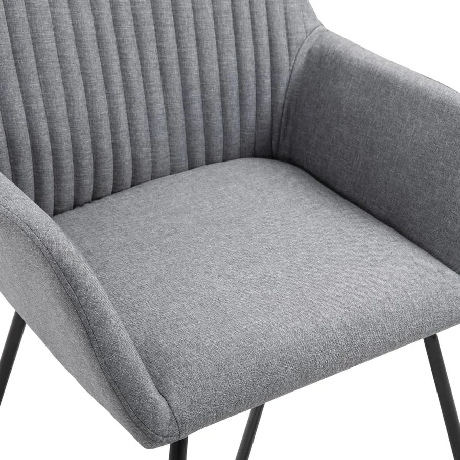Chaises à manger lot de 6 gris clair tissu - 6