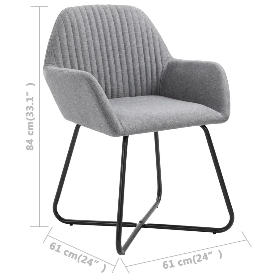 Chaises à manger lot de 6 gris clair tissu - 8