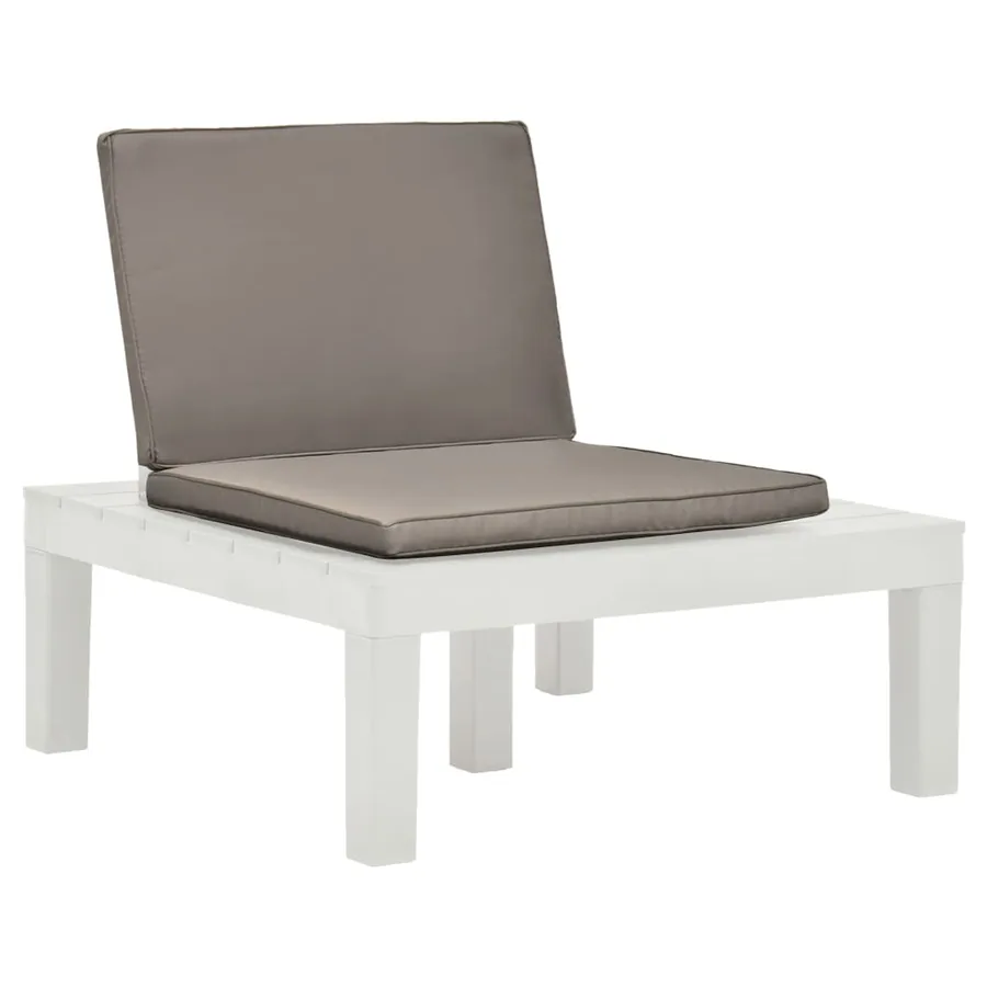 Chaises de salon de jardin et coussins lot de 4 Plastique Blanc - 2