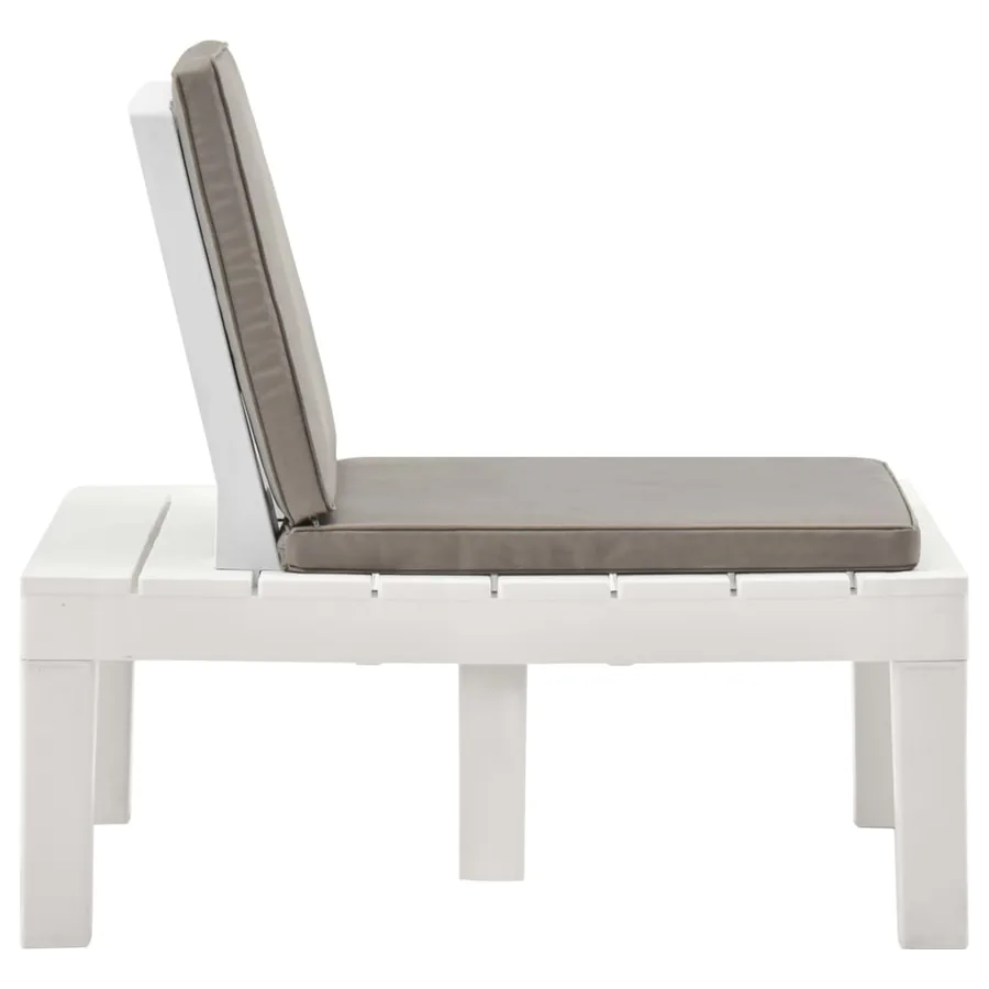 Chaises de salon de jardin et coussins lot de 4 Plastique Blanc - 4