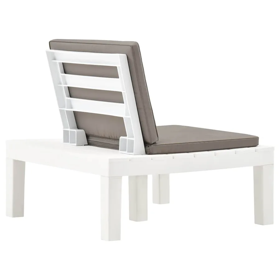 Chaises de salon de jardin et coussins lot de 4 Plastique Blanc - 5