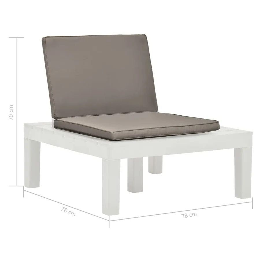 Chaises de salon de jardin et coussins lot de 4 Plastique Blanc - 8