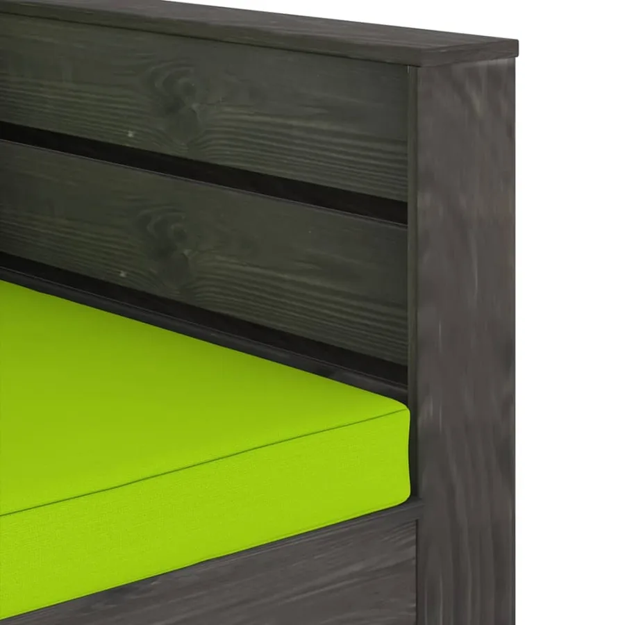 Salon de jardin 2 pcs avec coussins Bois imprégné de gris - 6