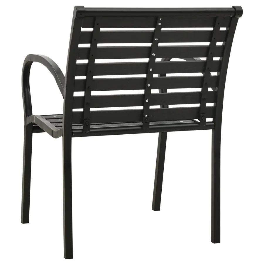 Chaises de jardin lot de 2 Acier et WPC Noir - 5