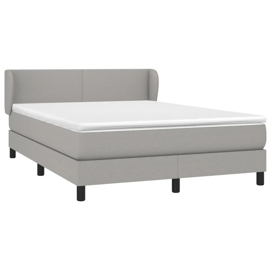 Sommier à lattes de lit avec matelas Gris clair 140x190cm Tissu - 3