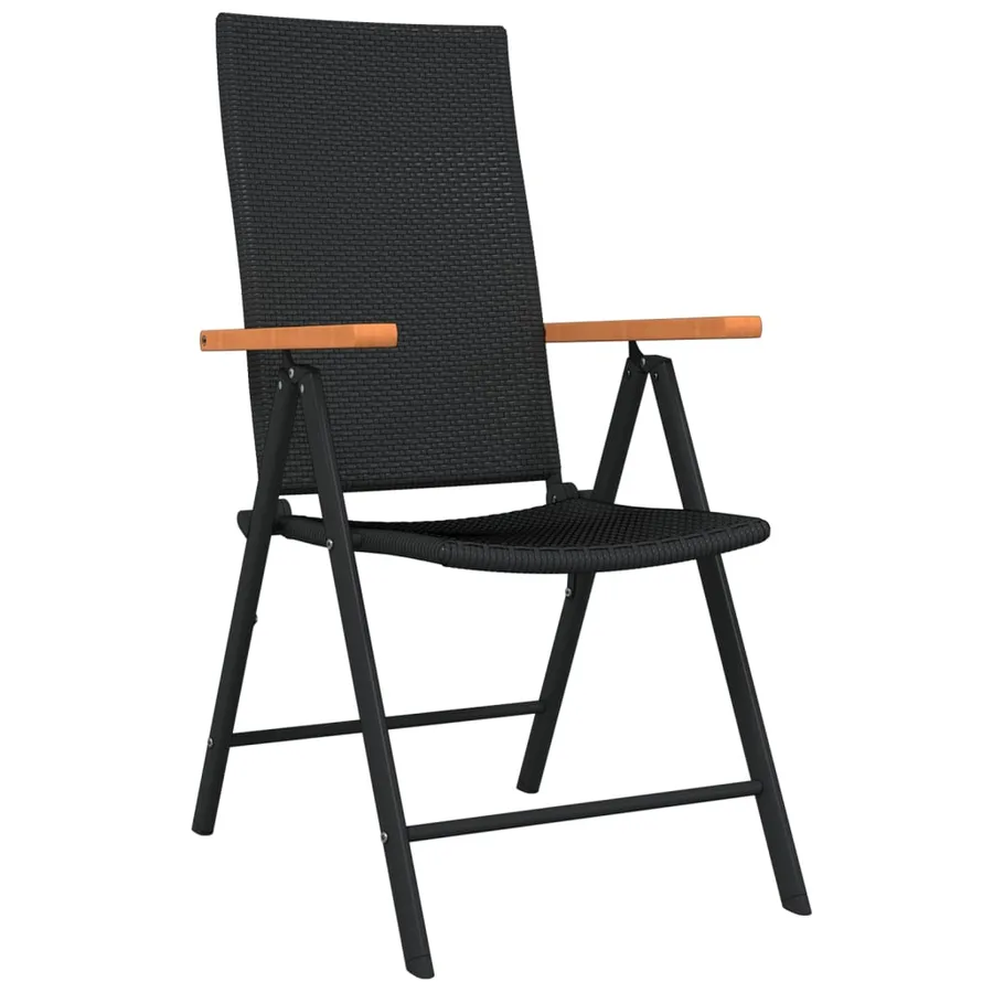 Ensemble à manger de jardin 7 pcs Noir - 3