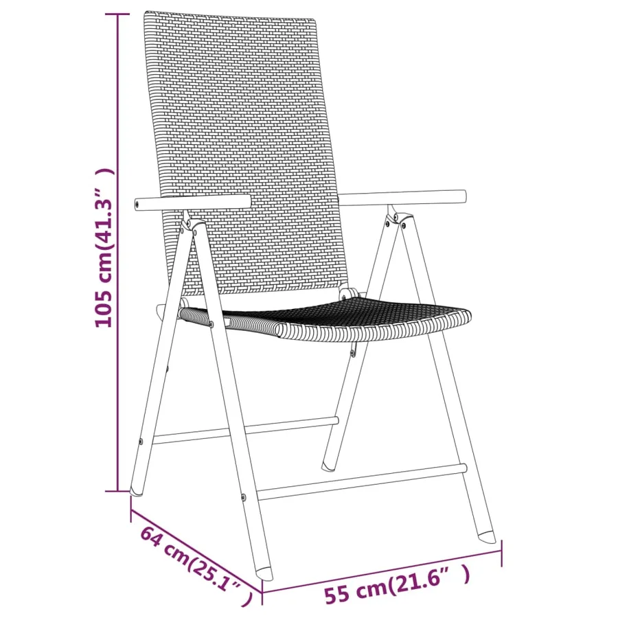 Ensemble à manger de jardin 7 pcs Noir - 7