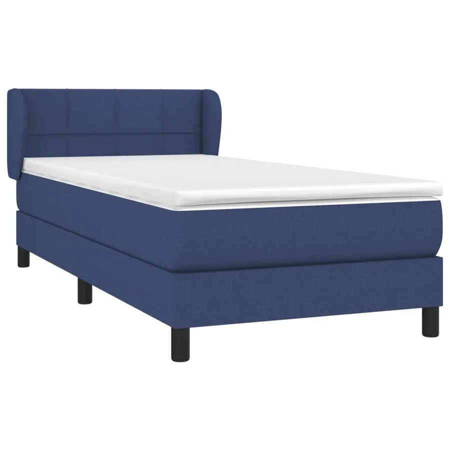 Sommier à lattes de lit avec matelas Bleu 100x200 cm Tissu - 3